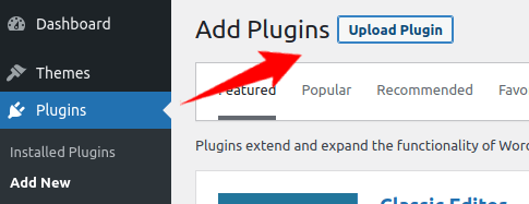 Upload a plugin through the WordPress interface