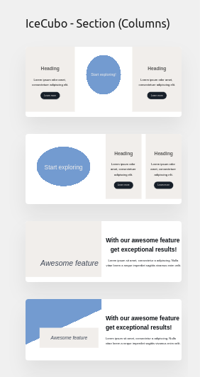 IceCubo WordPress theme - column patterns