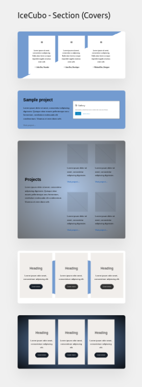 IceCubo WordPress theme - cover patterns