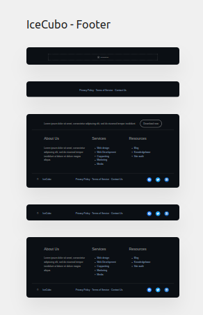 IceCubo WordPress theme - footer patterns
