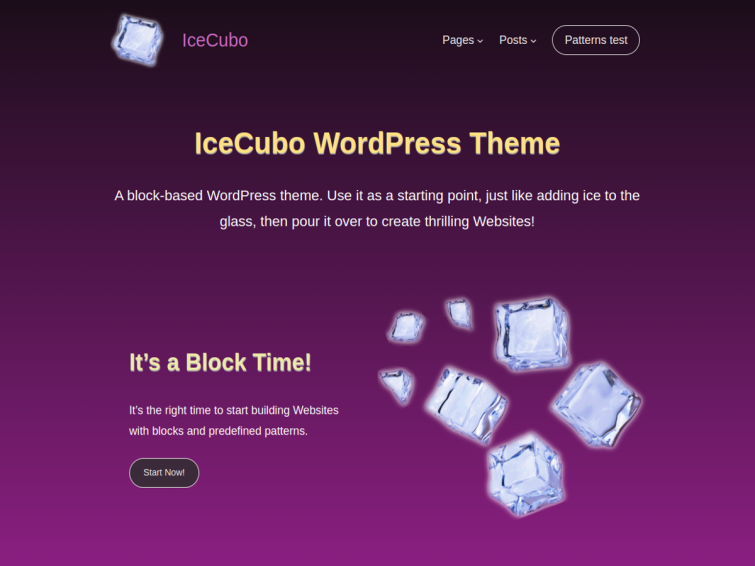 IceCubo WordPress theme - plum style