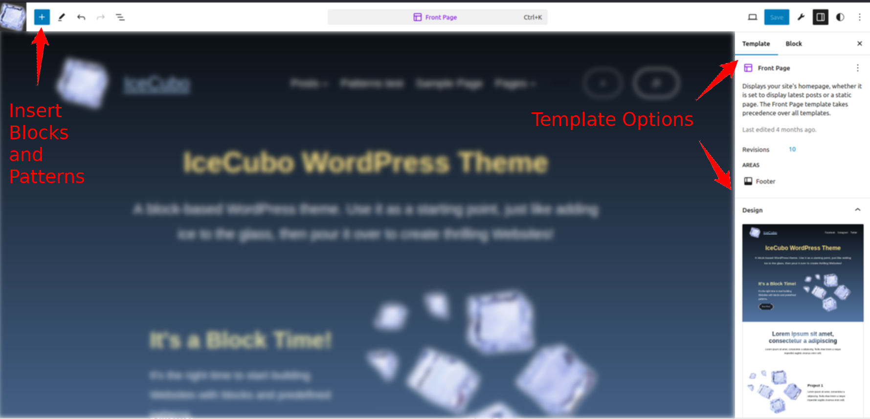 Front page editing