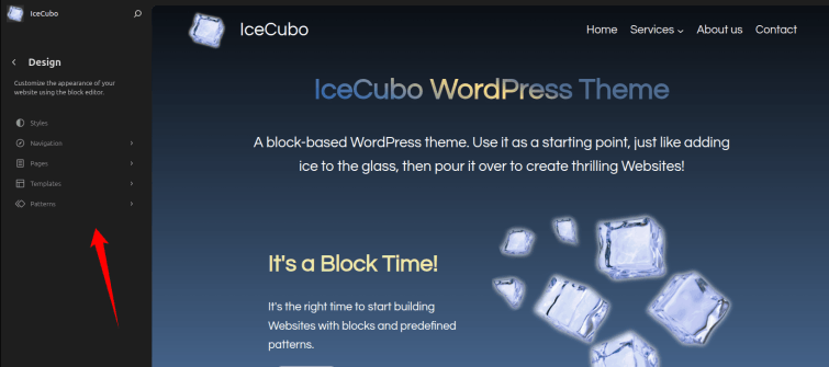 Browse the Editor options from the left sidebar