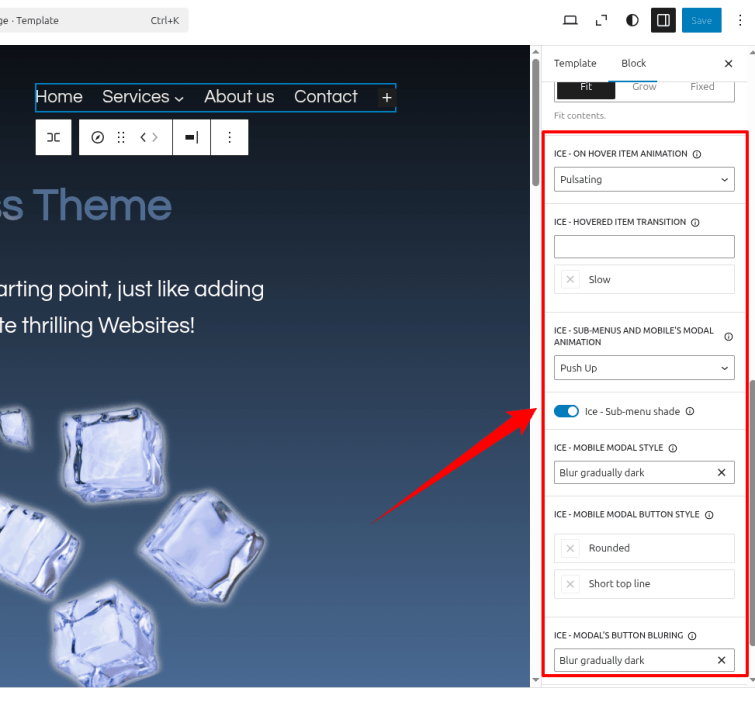 Extend navigation block