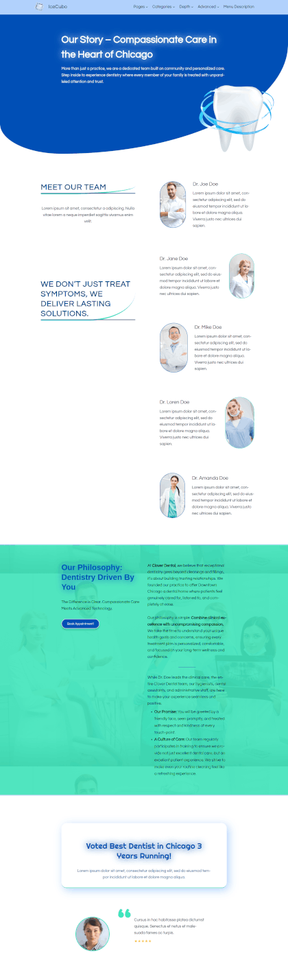 About page pattern - Dentist