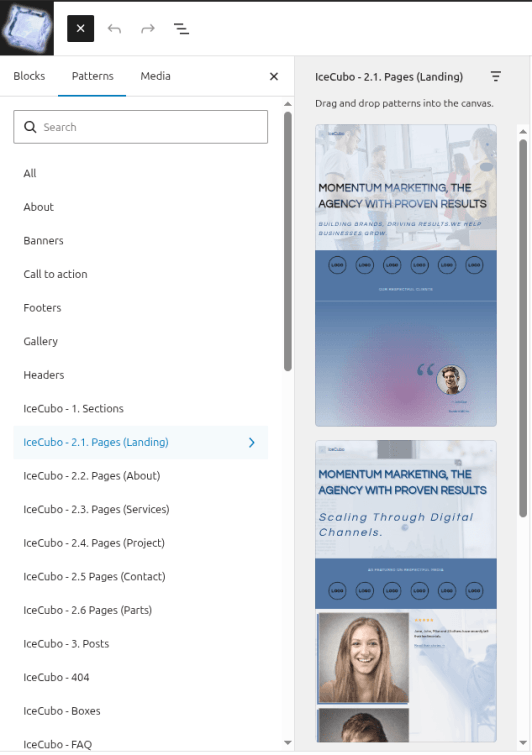 Additional patterns available with IceCubo Pro