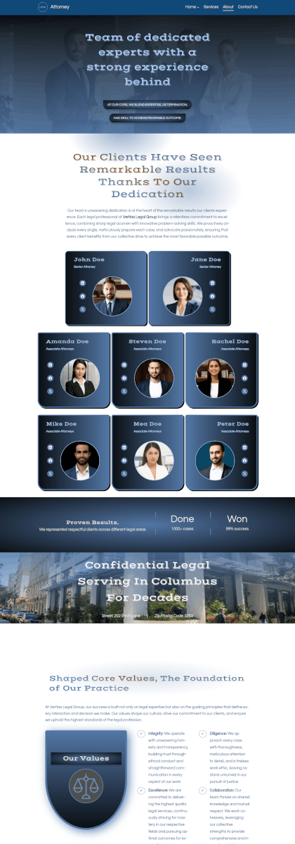 IceCubo Theme, Template - Attorney, Page - About