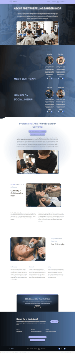 IceCubo Theme, Template - Barber, Page - About