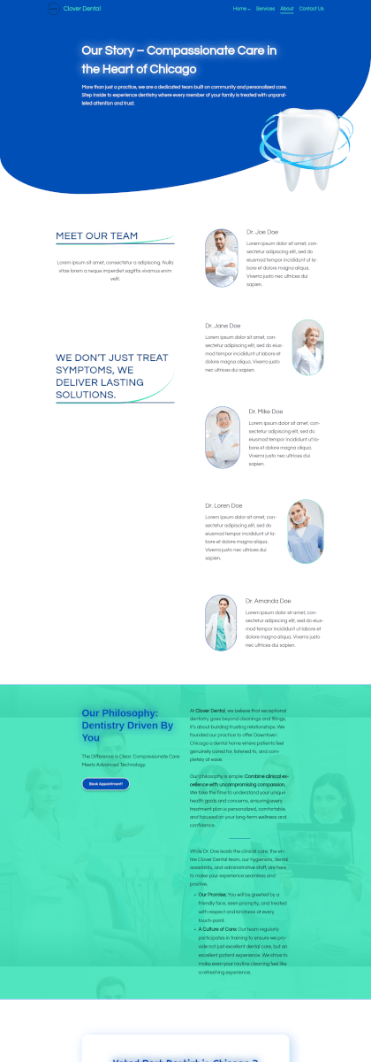 IceCubo Theme, Template - Dentist, Page - About