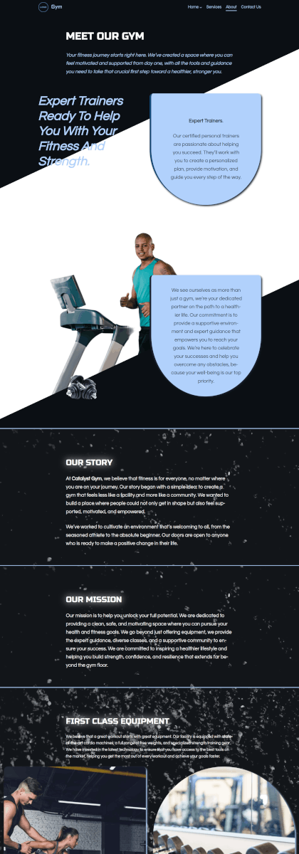 IceCubo Theme, Template - Gym, Page - About