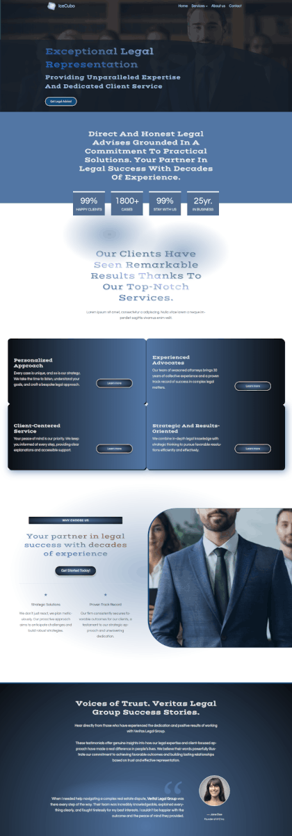 IceCubo theme - Front page template - Attorney 2