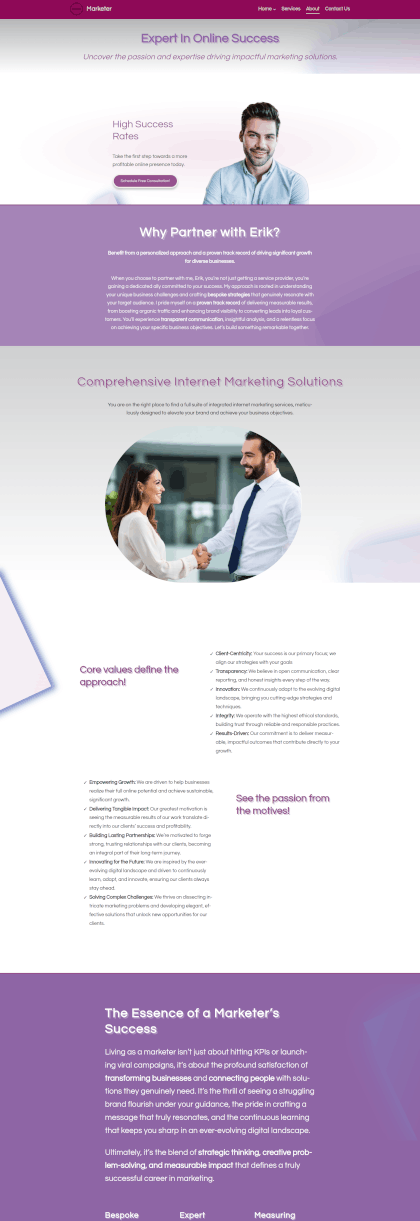IceCubo theme - Marketer template - About page