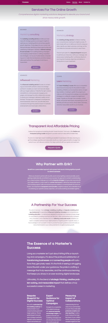 IceCubo theme - Marketer template - Services page