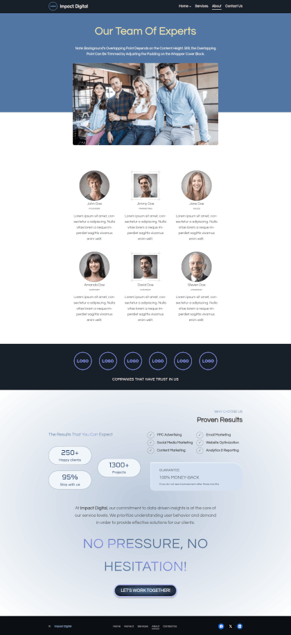 IceCubo theme - Marketing template - About page