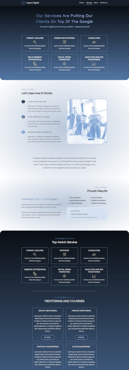 IceCubo theme - Marketing template - Services page