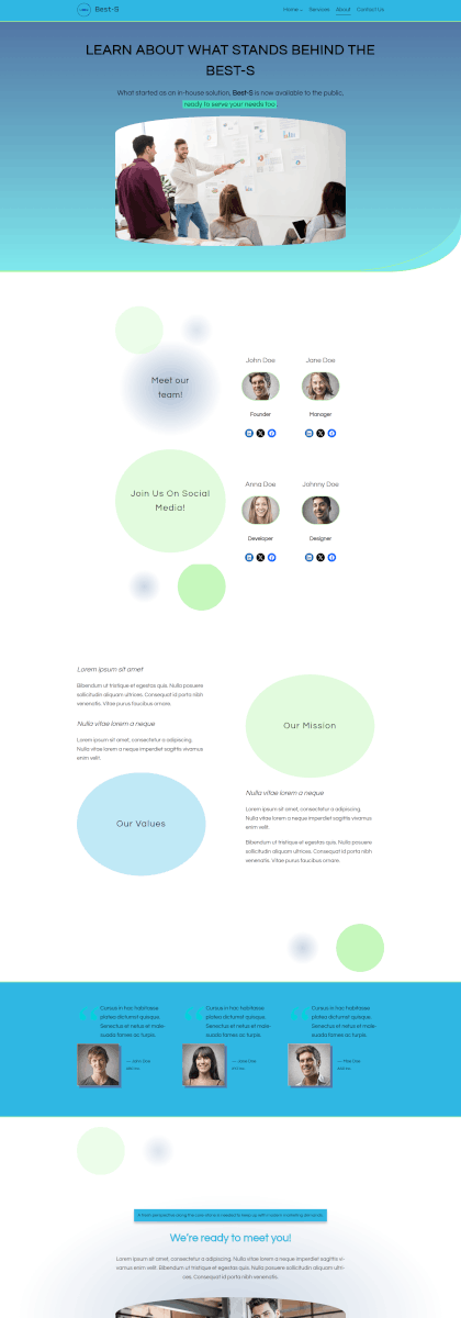 IceCubo theme - Marketing Suit template - About page