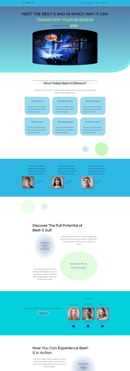 IceCubo theme - Marketing Suit template - Services page