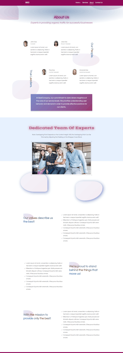 IceCubo theme - SEO template - About page
