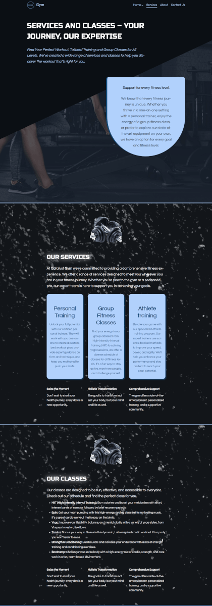 IceCubo Theme, Template - Gym, Page - Services
