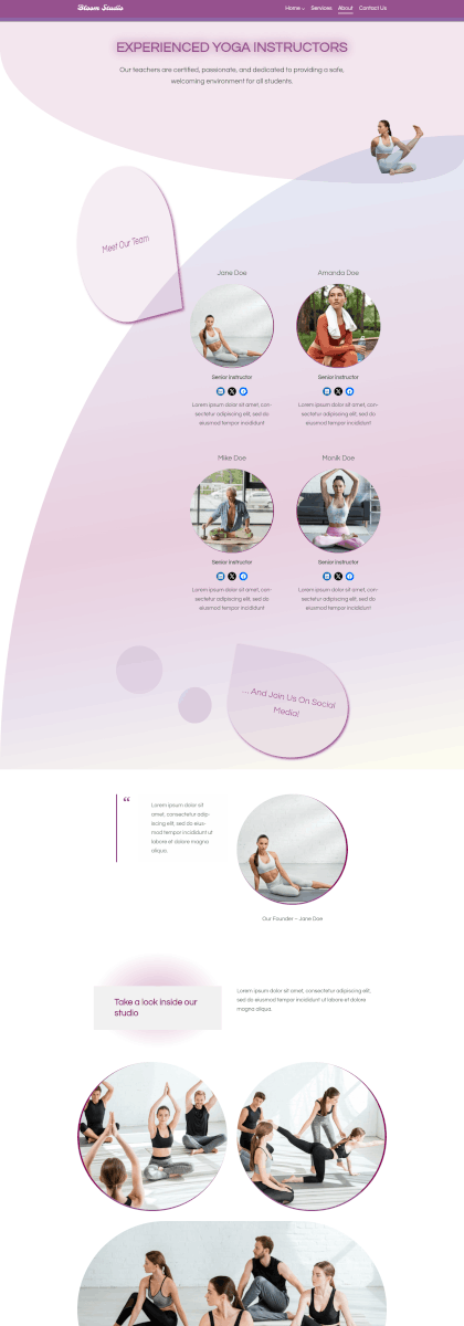 IceCubo theme - Yoga template - About page