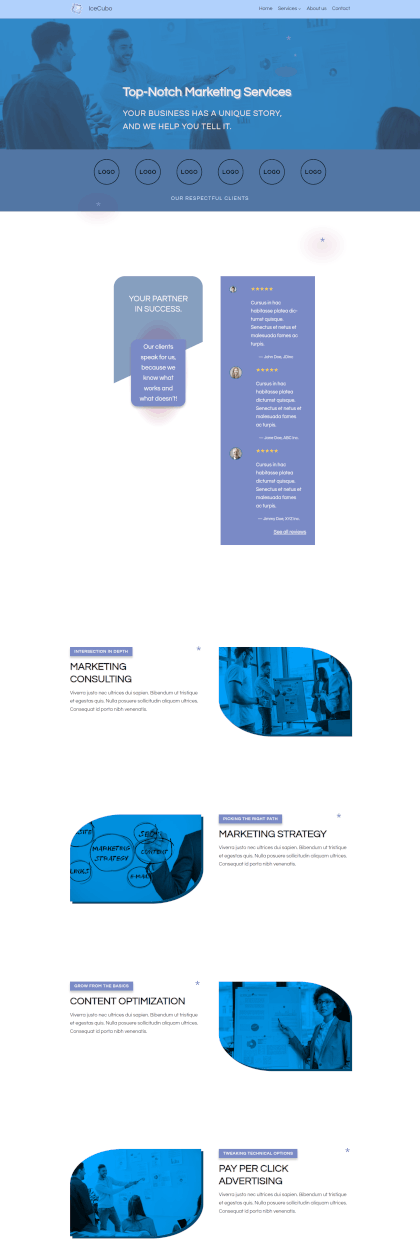 IceCubo Template - Agency, Page - Services