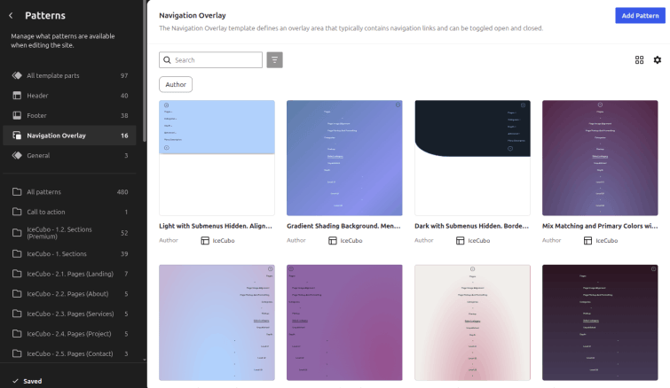 Navigation mobile overlay styles with IceCubo theme