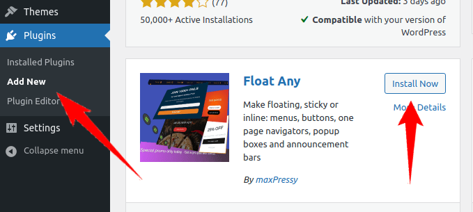 Search for the plugin and install it