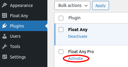 Activate a plugin