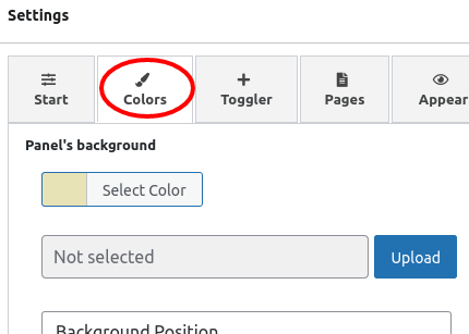 Float any settings - colors tab