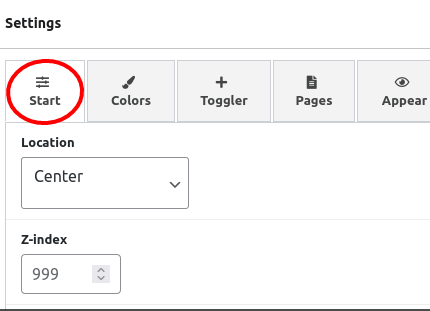 Float any settings- general tab