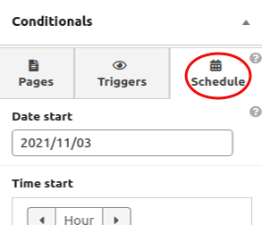 FloatAny conditionals - Schedule tab