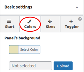 FloatAny settings - Colors tab