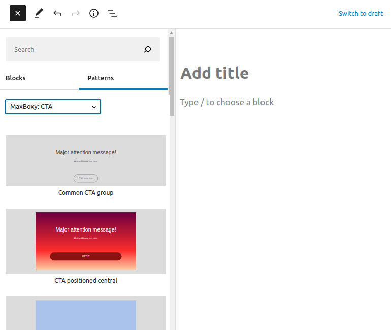 add a MaxBoxy pattern