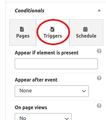 MaxBoxy panel - Conditionals trigger options