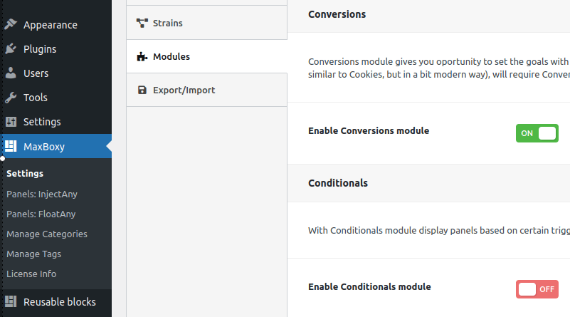 Enable MaxBoxy Modules