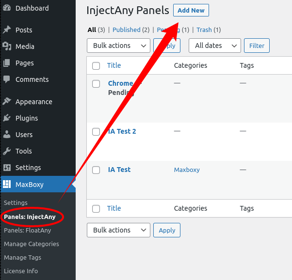 add Injectany panel