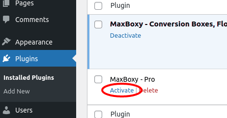 activate the MaxBoxy plugin